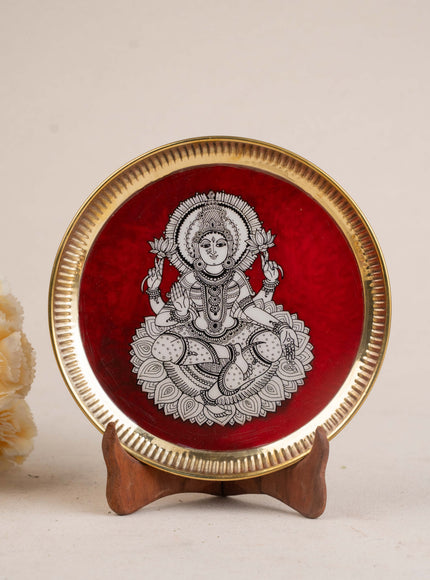 Brass Plate with Madhubani Print - 8 inch - WL5121-2