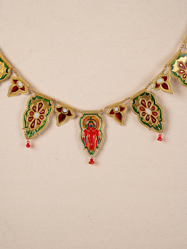 Designer Thoran with Ganesha - Gold - WBG1788-1