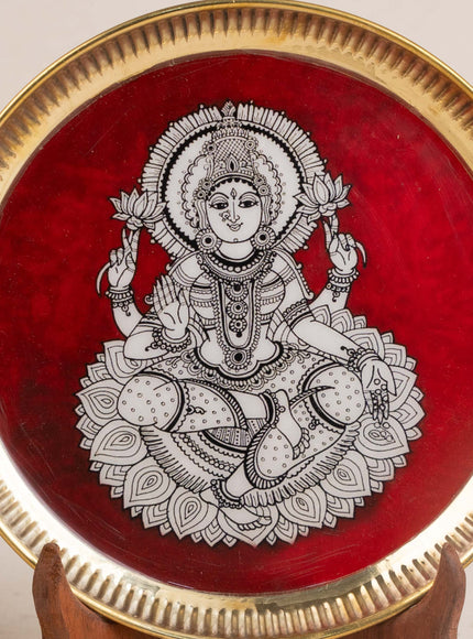 Brass Plate with Madhubani Print - 8 inch - WL5121-2