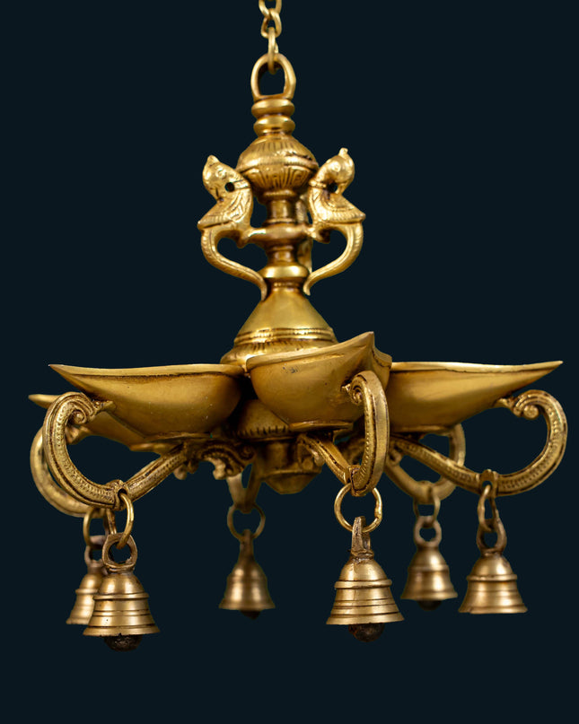 Brass Hanging Annapakshi Diya - 32 inch - WL5155