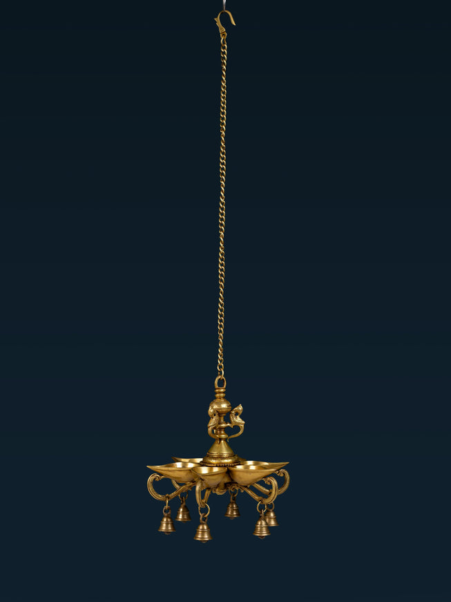 Brass Hanging Annapakshi Diya - 32 inch - WL5155