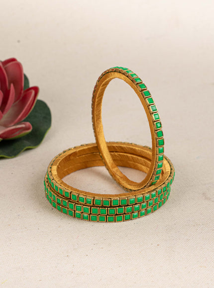 Kundan Bangles - Set of 4 - 2.8 inch - WL5166-2