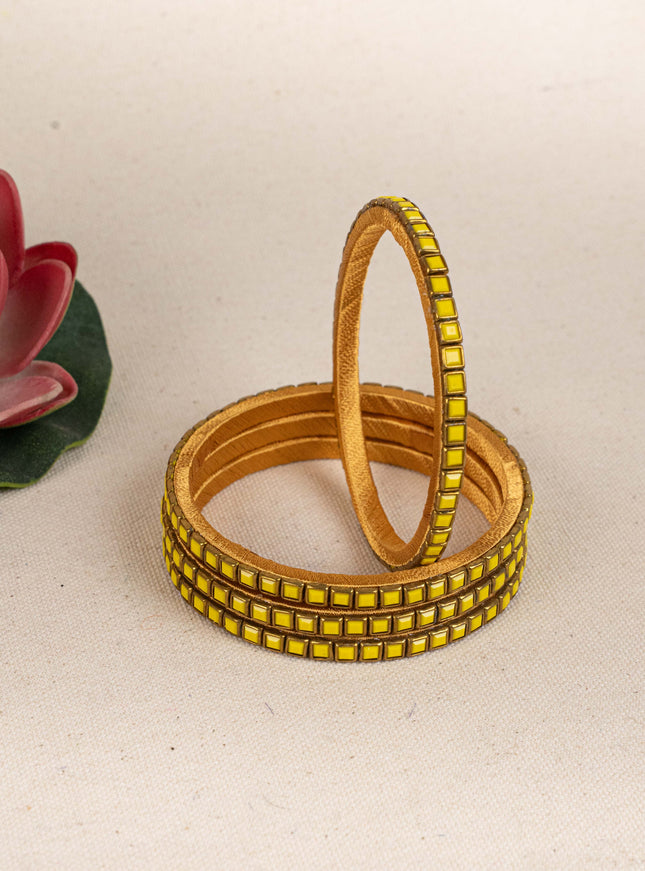 Kundan Bangles - Set of 4 - 2.8 inch - WL5166-2