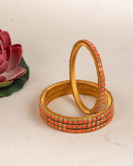 Kundan Bangles - Set of 4 - 2.8 inch - WL5166-2