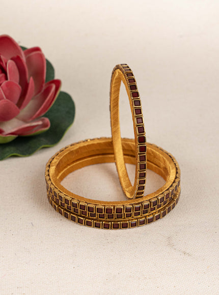 Kundan Bangles - Set of 4 - 2.8 inch - WL5166-2