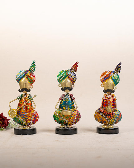 Metal Handpainted Musician - Set of 3 - 8 inch - WL5169