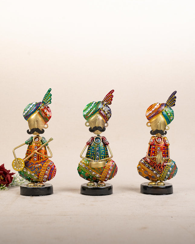 Metal Handpainted Musician - Set of 3 - 8 inch - WL5169