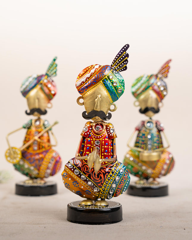 Metal Handpainted Musician - Set of 3 - 8 inch - WL5169