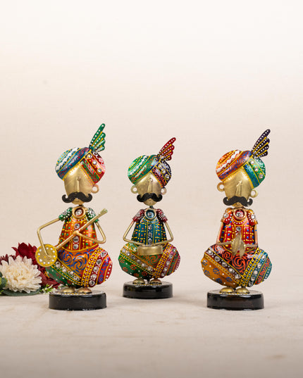 Metal Handpainted Musician - Set of 3 - 8 inch - WL5169