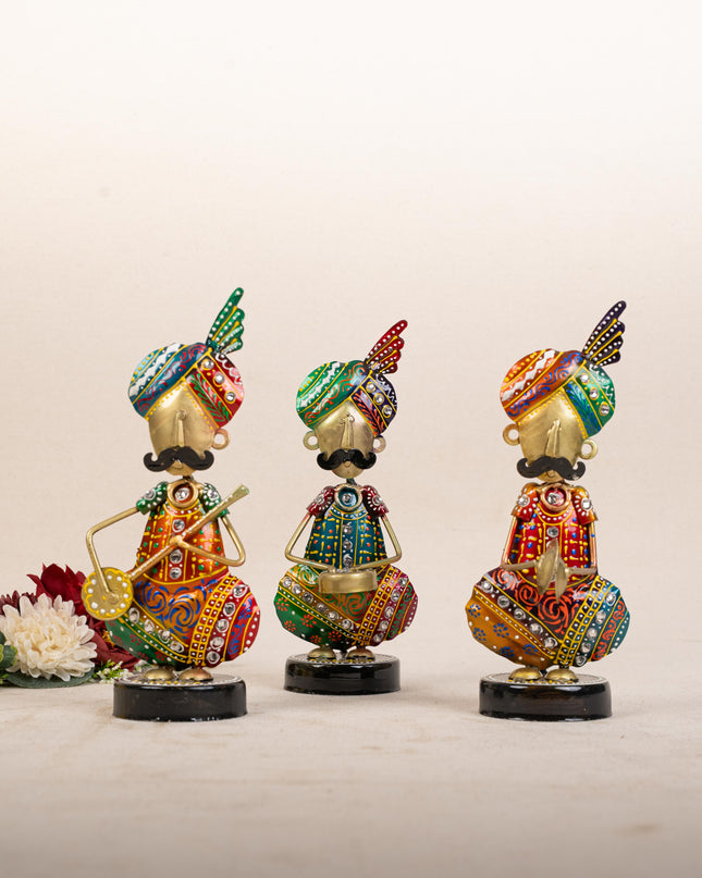 Metal Handpainted Musician - Set of 3 - 8 inch - WL5169