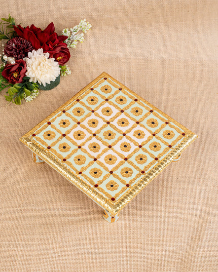 Meenakari Manai - Green - 8x8 inch - WBG1806-1