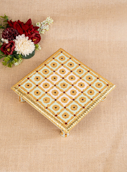 Meenakari Manai - Green - 8x8 inch - WBG1806-1