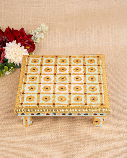 Meenakari Manai - Green - 8x8 inch - WBG1806-1