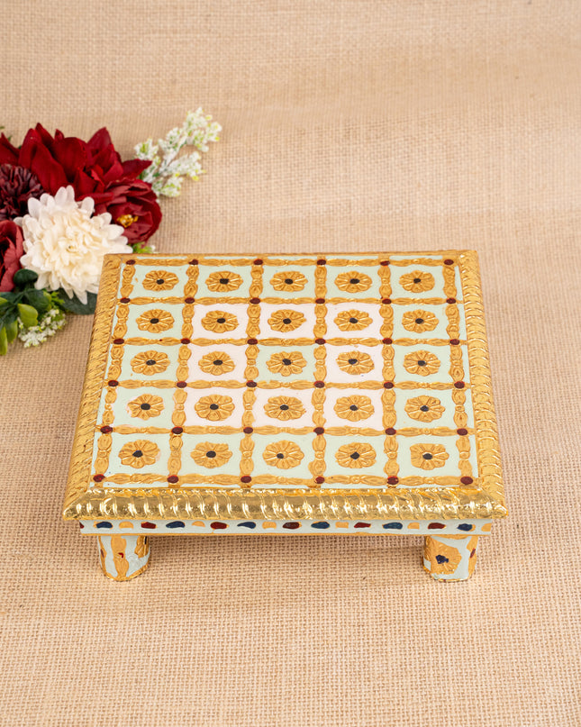 Meenakari Manai - Green - 8x8 inch - WBG1806-1