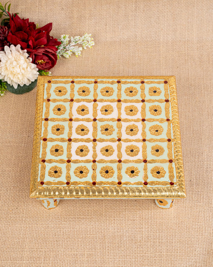 Meenakari Manai - Green - 8x8 inch - WBG1806-1