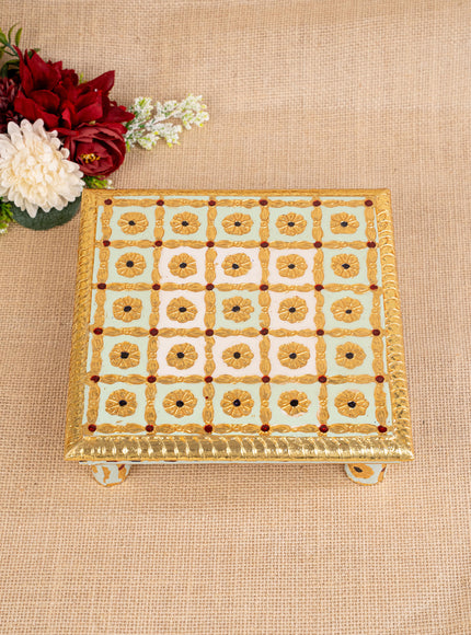 Meenakari Manai - Green - 8x8 inch - WBG1806-1
