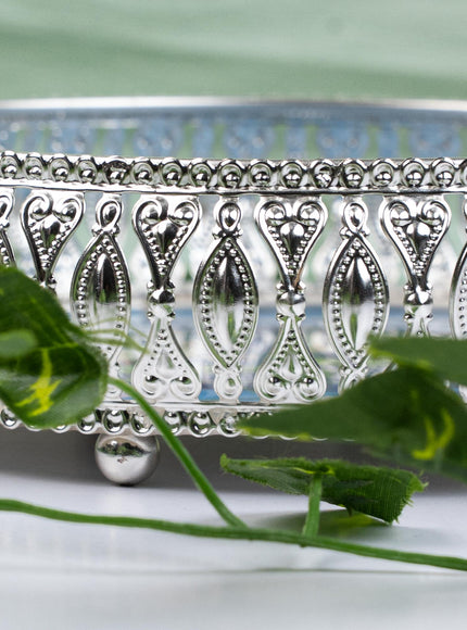 German Silver Pichwai Tray - Blue - 8 inch - WL5217-1