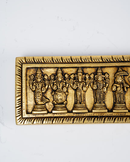 Brass Dasavatharam Plate Wall Hanging - 13 inch - WL5281