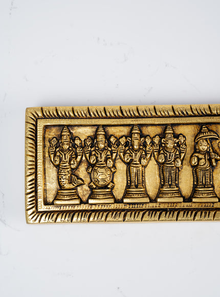 Brass Dasavatharam Plate Wall Hanging - 13 inch - WL5281
