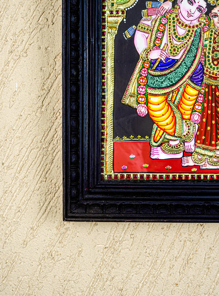 Tanjore Painting - Radha-Krishna - Flat (Gold Foil) - 15x12 inch - WL5336