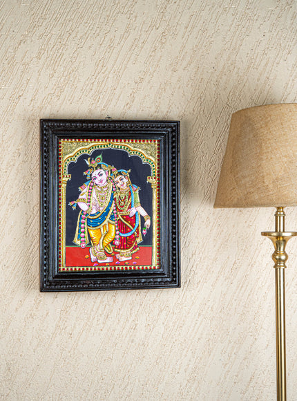 Tanjore Painting - Radha-Krishna - Flat (Gold Foil) - 15x12 inch - WL5336