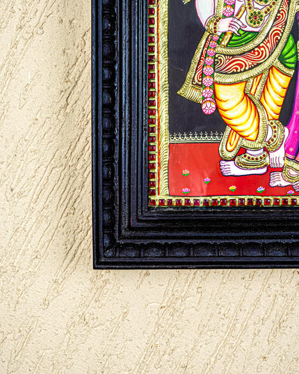 Tanjore Painting - Radha-Krishna - Flat (Gold Foil) - 15x12 inch - WL5336