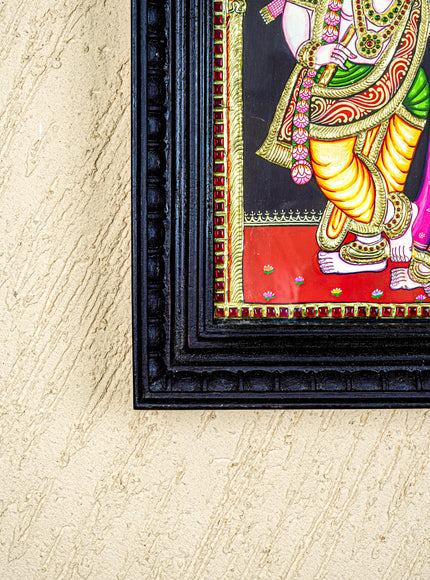 Tanjore Painting - Radha-Krishna - Flat (Gold Foil) - 15x12 inch - WL5336