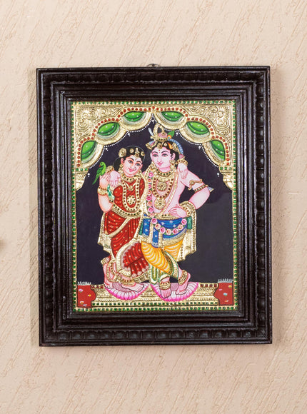 Tanjore Painting - Radha-Krishna - Flat (Gold Foil) - 15x12 inch - WL5336