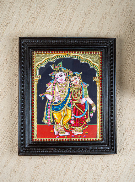 Tanjore Painting - Radha-Krishna - Flat (Gold Foil) - 15x12 inch - WL5336