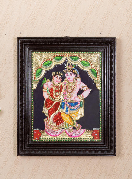 Tanjore Painting - Radha-Krishna - Flat (Gold Foil) - 15x12 inch - WL5336