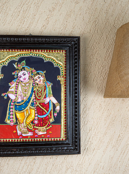 Tanjore Painting - Radha-Krishna - Flat (Gold Foil) - 15x12 inch - WL5336