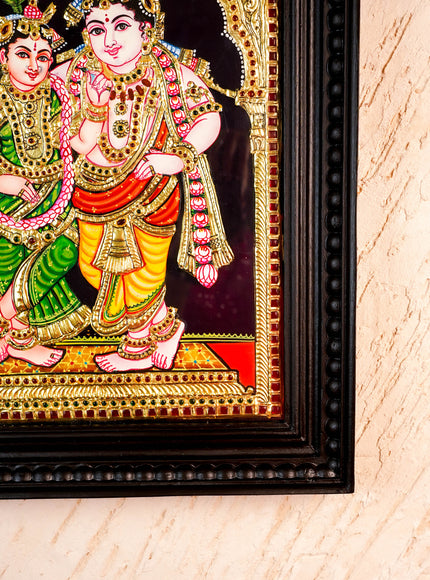 Tanjore Painting - Radha-Krishna - Flat (Gold Foil) - 15x12 inch - WL5336