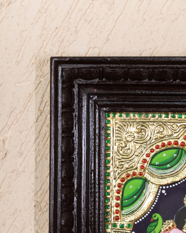 Tanjore Painting - Radha-Krishna - Flat (Gold Foil) - 15x12 inch - WL5336