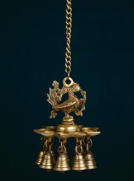Brass Annapakshi Diya with Bells - 20 inch - WL5355