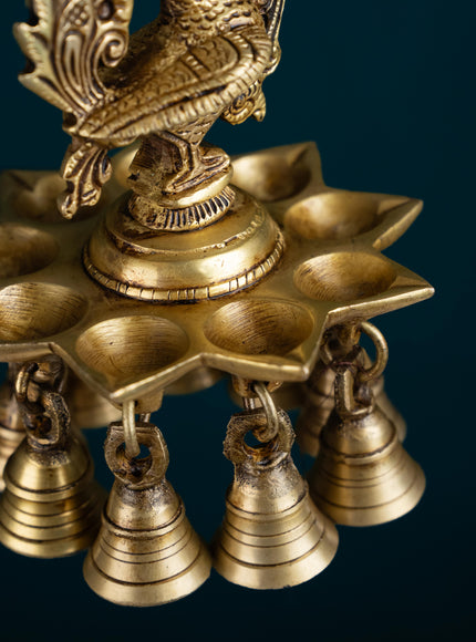 Brass Annapakshi Diya with Bells - 20 inch - WL5355