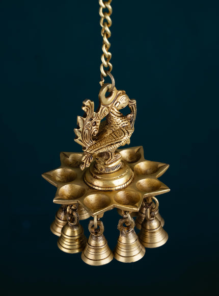 Brass Annapakshi Diya with Bells - 20 inch - WL5355