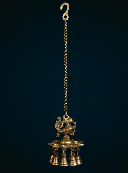 Brass Annapakshi Diya with Bells - 20 inch - WL5355