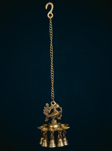 Brass Annapakshi Diya with Bells - 20 inch - WL5355