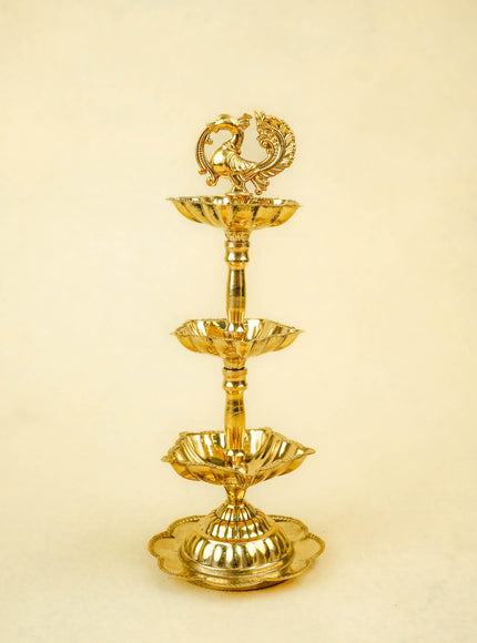 Brass Annapakshi Diya - 3 Step - 8 inch - WL5403