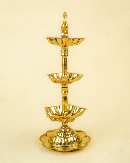 Brass Annapakshi Diya - 3 Step - 8 inch - WL5403