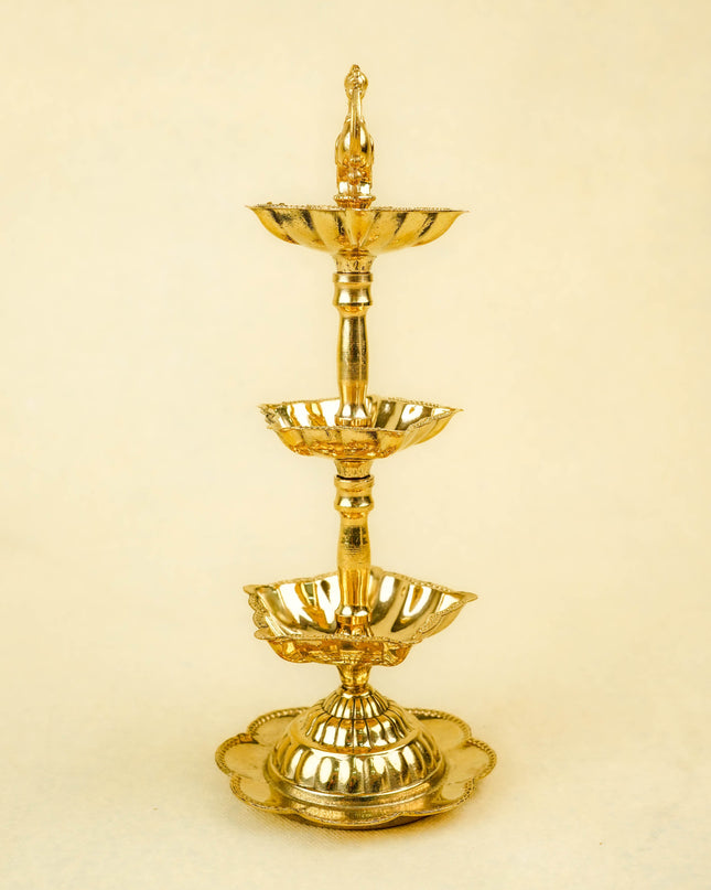 Brass Annapakshi Diya - 3 Step - 8 inch - WL5403
