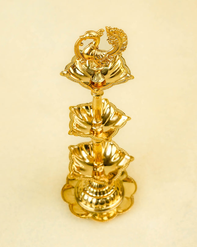 Brass Annapakshi Diya - 3 Step - 8 inch - WL5403