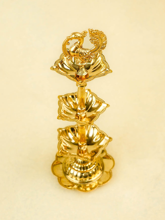 Brass Annapakshi Diya - 3 Step - 8 inch - WL5403