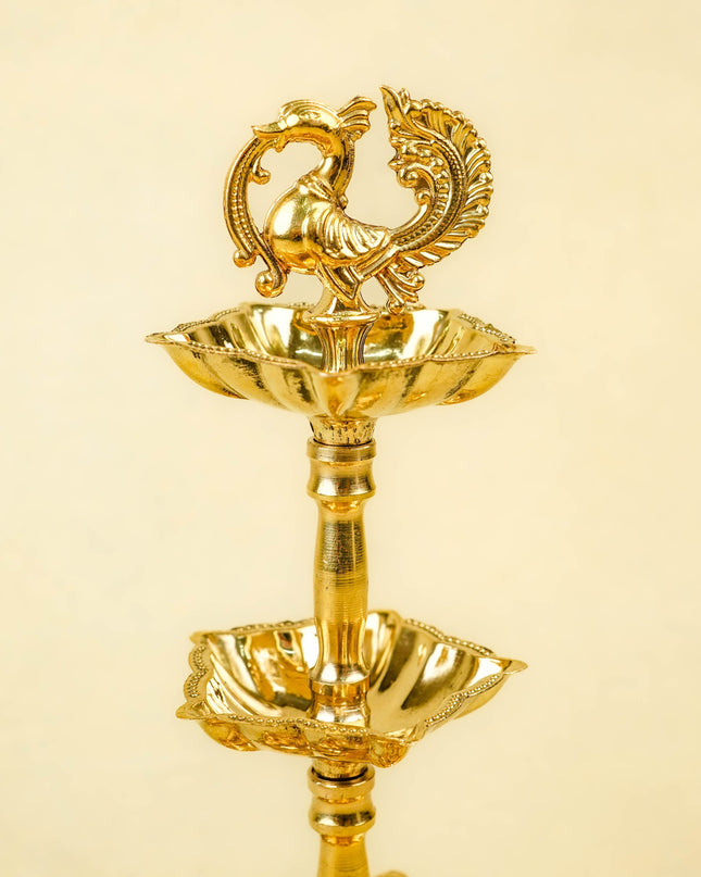 Brass Annapakshi Diya - 3 Step - 8 inch - WL5403