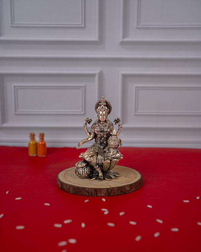 Brass Antique Lakshmi Idol - 4 inch - WL5413