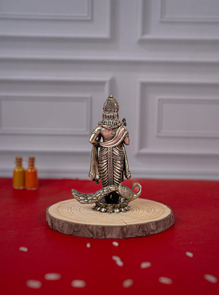 Brass Antique Murugan Idol - 4 inch - WL5420