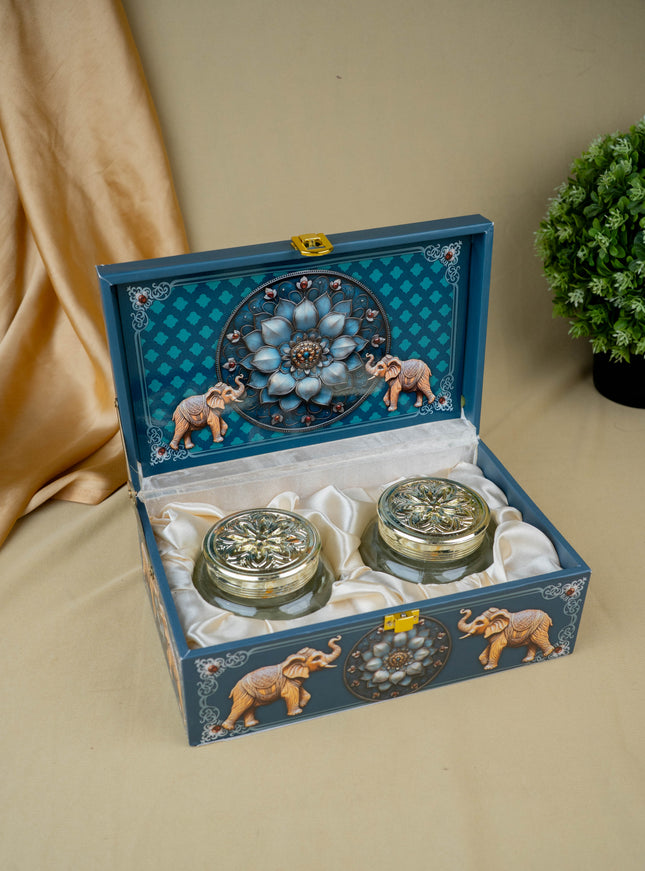 Decorative 2 Jar Dry Fruit Box - WL5449