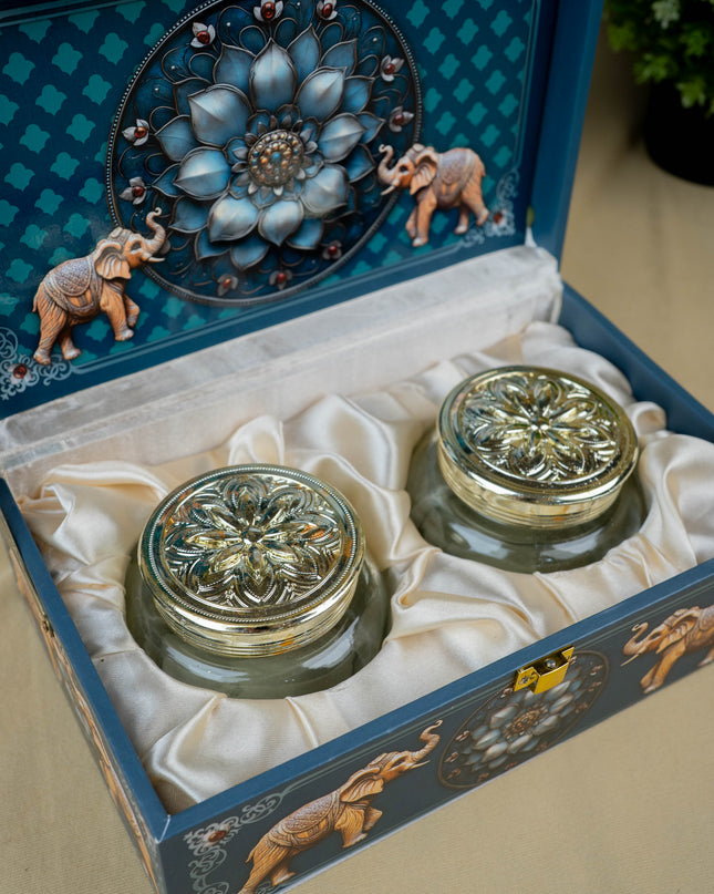 Decorative 2 Jar Dry Fruit Box - WL5449
