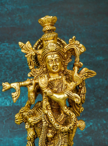 Brass Krishna Idol - 12 inch - WL5660
