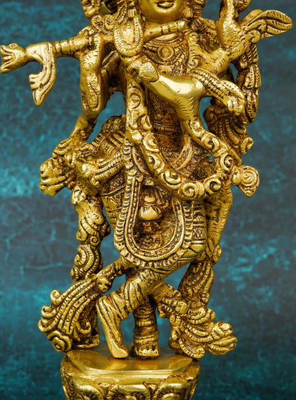 Brass Krishna Idol - 12 inch - WL5660